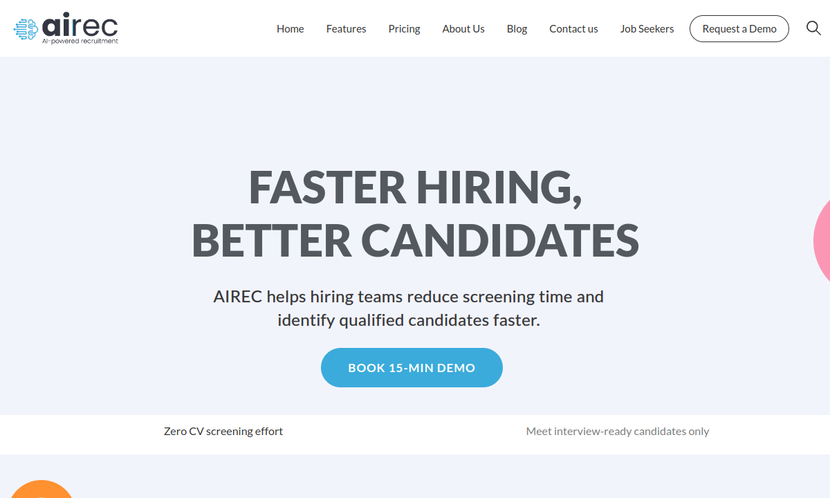 airec website preview