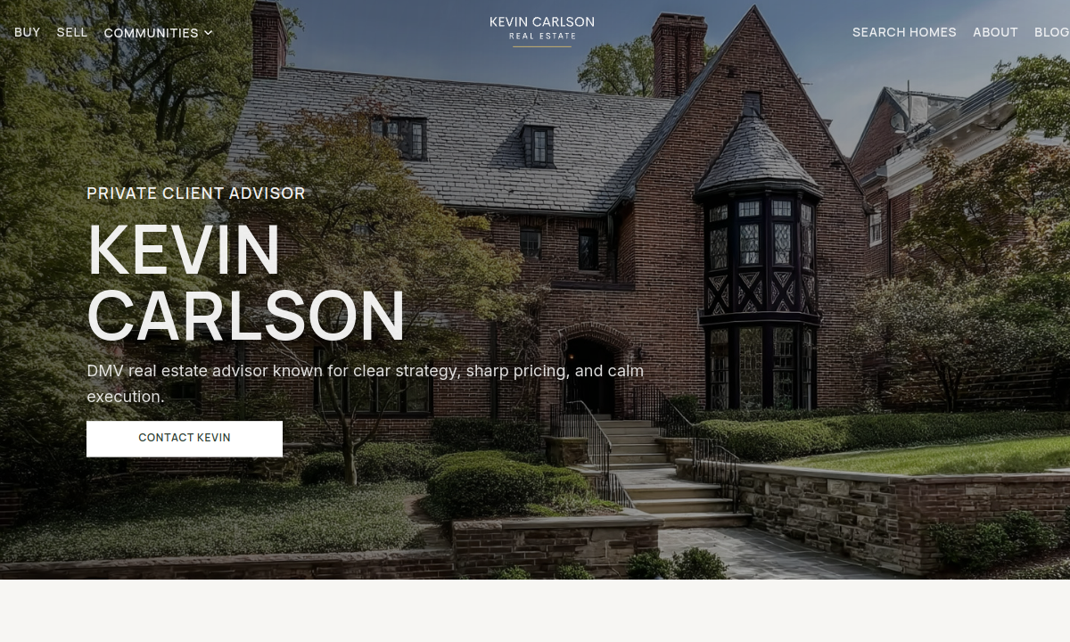 Kevin Carlson Real Estate website preview