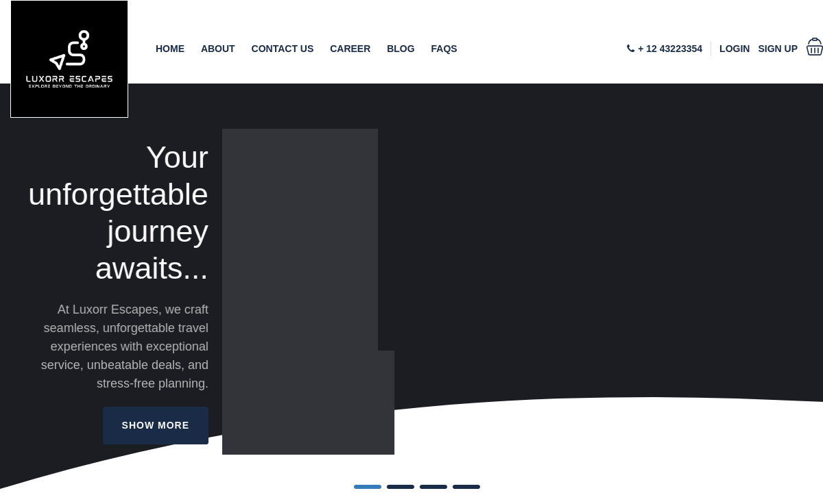 Luxorr Escapes website preview